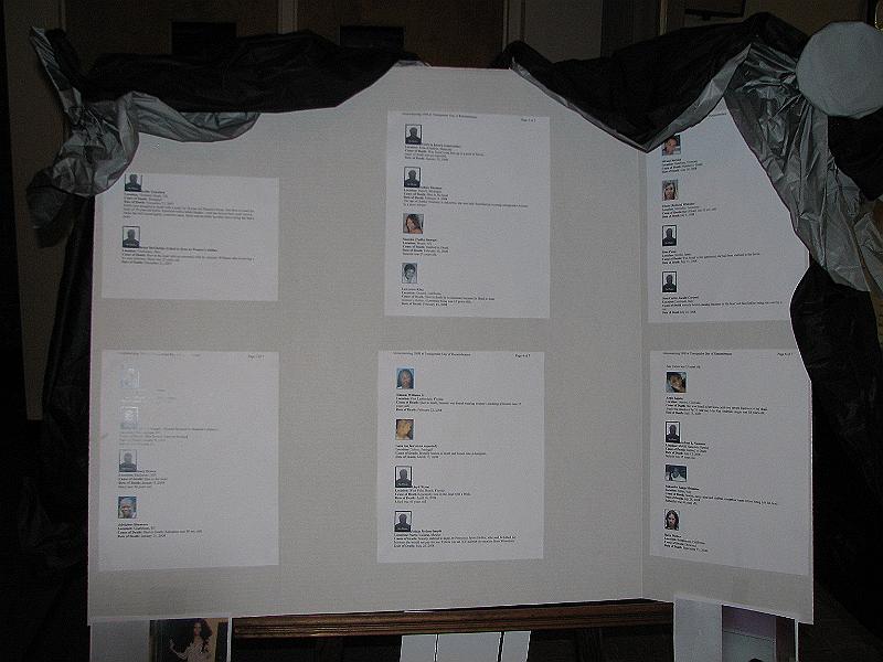 IMG_4351.JPG - Memorial display with biographies of transgender people who died between November 20, 2007 and November 15, 2008